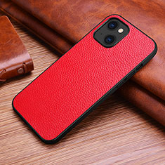 Funda Lujo Cuero Carcasa S03 para Apple iPhone 13 Rojo