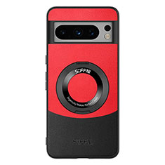 Funda Lujo Cuero Carcasa S03 para Google Pixel 8 Pro 5G Rojo y Negro