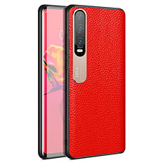 Funda Lujo Cuero Carcasa S03 para Huawei P30 Rojo