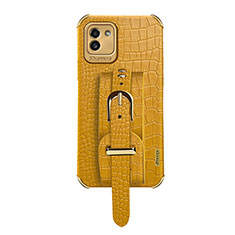 Funda Lujo Cuero Carcasa S03 para Samsung Galaxy A03 Amarillo