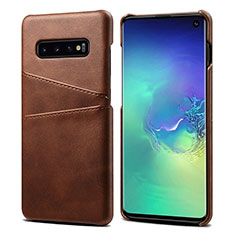 Funda Lujo Cuero Carcasa S03 para Samsung Galaxy S10 5G Marron