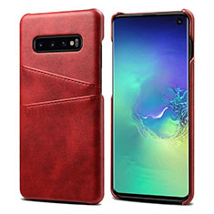 Funda Lujo Cuero Carcasa S03 para Samsung Galaxy S10 5G Rojo