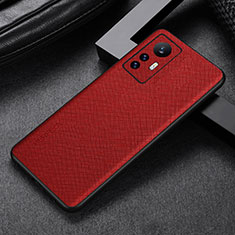 Funda Lujo Cuero Carcasa S03 para Xiaomi Mi 12 5G Rojo