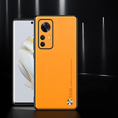 Funda Lujo Cuero Carcasa S03 para Xiaomi Mi 12T Pro 5G Naranja