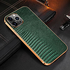 Funda Lujo Cuero Carcasa S04 para Apple iPhone 14 Pro Max Verde