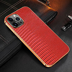 Funda Lujo Cuero Carcasa S04 para Apple iPhone 15 Pro Rojo