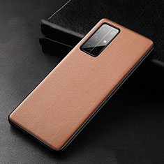 Funda Lujo Cuero Carcasa S04 para Huawei Honor 30S Marron