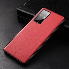 Funda Lujo Cuero Carcasa S04 para Huawei Honor 30S Rojo