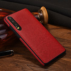 Funda Lujo Cuero Carcasa S04 para Huawei P30 Rojo