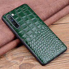 Funda Lujo Cuero Carcasa S04 para Oppo F15 Verde