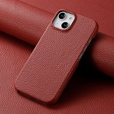 Funda Lujo Cuero Carcasa S04D para Apple iPhone 15 Plus Rojo