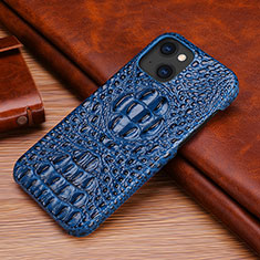 Funda Lujo Cuero Carcasa S05 para Apple iPhone 13 Azul