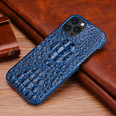 Funda Lujo Cuero Carcasa S05 para Apple iPhone 13 Pro Azul