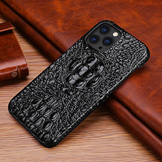 Funda Lujo Cuero Carcasa S05 para Apple iPhone 13 Pro Negro