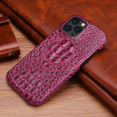 Funda Lujo Cuero Carcasa S05 para Apple iPhone 16 Pro Morado