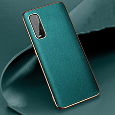 Funda Lujo Cuero Carcasa S05 para Oppo Find X2 Verde