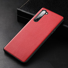 Funda Lujo Cuero Carcasa S05 para Oppo Reno3 Rojo