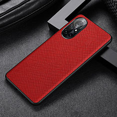 Funda Lujo Cuero Carcasa S06 para Huawei Nova 8 5G Rojo