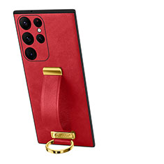 Funda Lujo Cuero Carcasa S06 para Samsung Galaxy S23 Ultra 5G Rojo