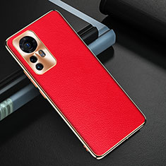 Funda Lujo Cuero Carcasa S07 para Xiaomi Mi 12 5G Rojo