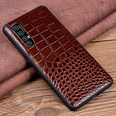 Funda Lujo Cuero Carcasa S08 para Oppo Find X2 Neo Marron