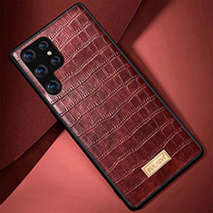 Funda Lujo Cuero Carcasa S08 para Samsung Galaxy S21 Ultra 5G Marron