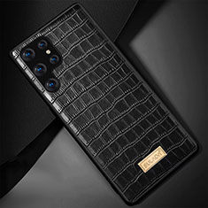 Funda Lujo Cuero Carcasa S08 para Samsung Galaxy S23 Ultra 5G Negro