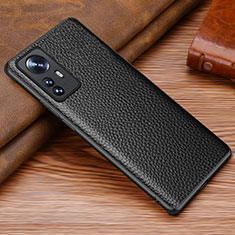 Funda Lujo Cuero Carcasa S08 para Xiaomi Mi 12 Pro 5G Negro