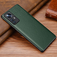 Funda Lujo Cuero Carcasa S08 para Xiaomi Mi 12S 5G Verde