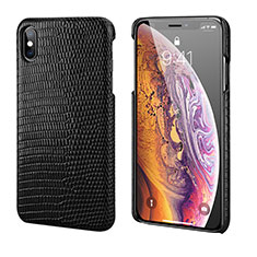 Funda Lujo Cuero Carcasa S12 para Apple iPhone X Negro