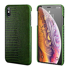 Funda Lujo Cuero Carcasa S12 para Apple iPhone Xs Max Verde