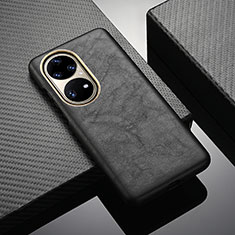 Funda Lujo Cuero Carcasa ST1 para Huawei P50 Pro Negro