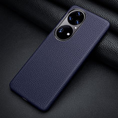 Funda Lujo Cuero Carcasa ST2 para Huawei P50 Pro Azul