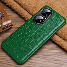 Funda Lujo Cuero Carcasa ST3 para Huawei P50 Pro Verde