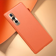 Funda Lujo Cuero Carcasa U01 para Oppo Find X2 Pro Naranja