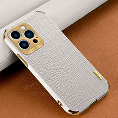 Funda Lujo Cuero Carcasa XD1 para Apple iPhone 13 Pro Blanco