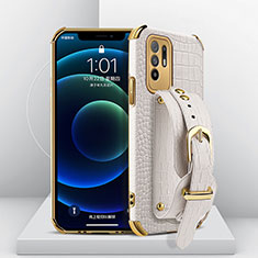 Funda Lujo Cuero Carcasa XD1 para Oppo F19 Pro+ Plus 5G Blanco