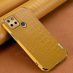 Funda Lujo Cuero Carcasa XD1 para Realme C25Y India Amarillo