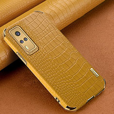 Funda Lujo Cuero Carcasa XD1 para Vivo Y31 (2021) Amarillo