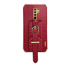 Funda Lujo Cuero Carcasa XD1 para Xiaomi Redmi 9 Prime India Rojo