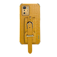 Funda Lujo Cuero Carcasa XD1 para Xiaomi Redmi Note 10 Pro 5G Amarillo