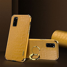 Funda Lujo Cuero Carcasa XD2 para Samsung Galaxy S20 Amarillo