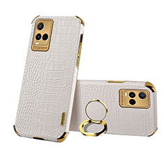 Funda Lujo Cuero Carcasa XD2 para Vivo Y21 Blanco