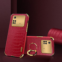 Funda Lujo Cuero Carcasa XD2 para Xiaomi Poco M4 Pro 4G Rojo