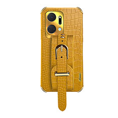 Funda Lujo Cuero Carcasa XD3 para Huawei Honor X7a Amarillo