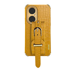 Funda Lujo Cuero Carcasa XD3 para Huawei P50 Amarillo