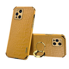 Funda Lujo Cuero Carcasa XD3 para Oppo Find X3 5G Amarillo