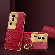 Funda Lujo Cuero Carcasa XD3 para Oppo Reno10 Pro+ Plus 5G Rojo