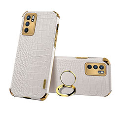 Funda Lujo Cuero Carcasa XD3 para Oppo Reno6 Pro 5G India Blanco