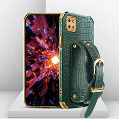 Funda Lujo Cuero Carcasa XD3 para Samsung Galaxy A22 5G Verde